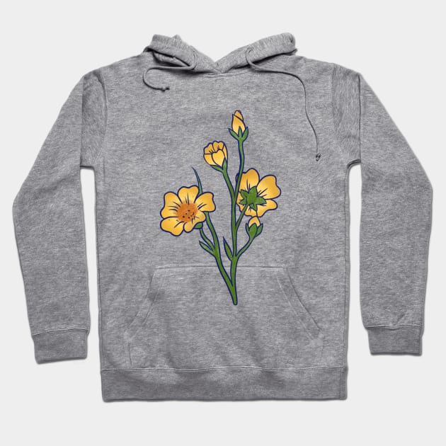 Yellow Flowers Hoodie by bubbsnugg